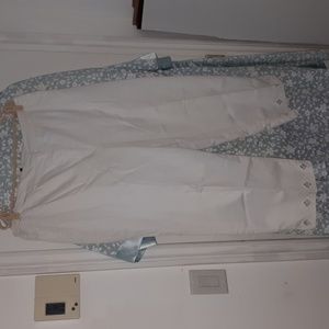 Jones & Co White Wide Leg Capris 18 W